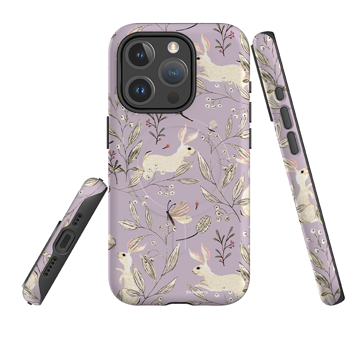 iPhone MagSafe Tough Case - Bunnies Mauve By Katherine Quinn