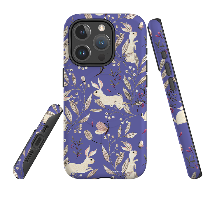 iPhone MagSafe Tough Case - Bunnies Periwinkle By Katherine Quinn