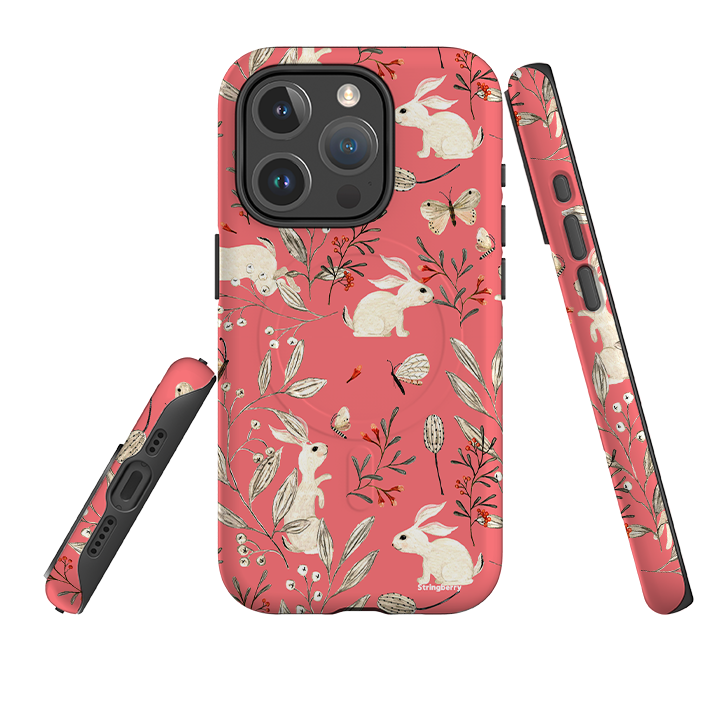 iPhone MagSafe Tough Case - Bunnies Raspberries By Katherine Quinn