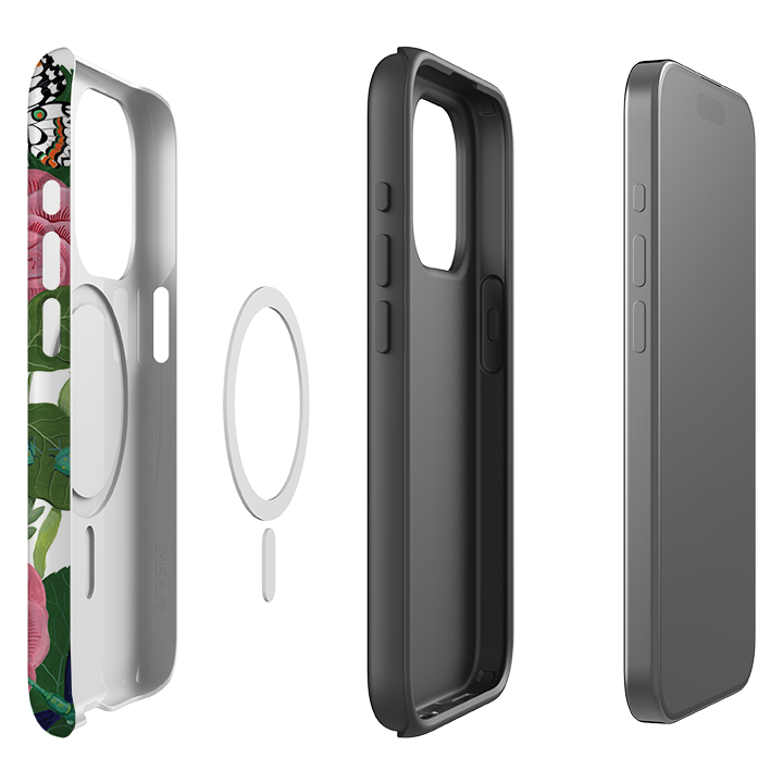 iPhone MagSafe Tough Case - Butterflies and Beetles By Bex Parkin