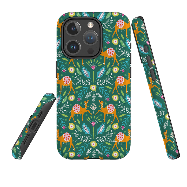 iPhone MagSafe Tough Case -  Camel Damask By Ali Brookes