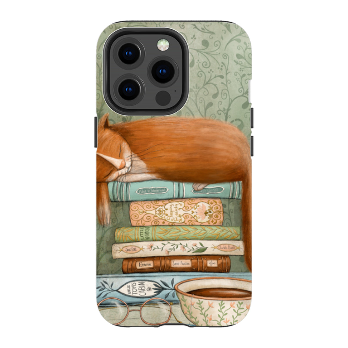 iPhone MagSafe Tough Case - Cat and Books By Maja Lindberg