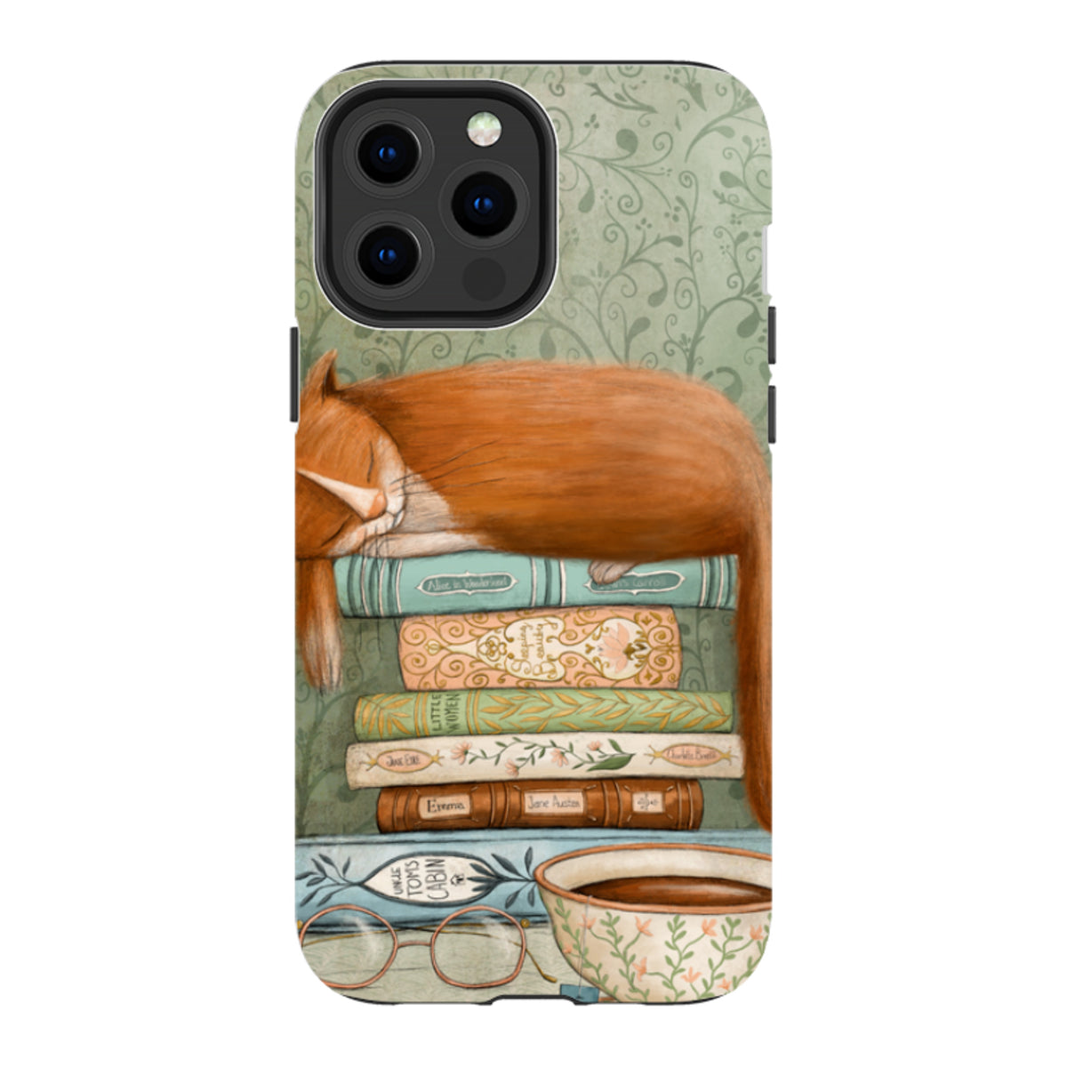 iPhone MagSafe Tough Case - Cat and Books By Maja Lindberg