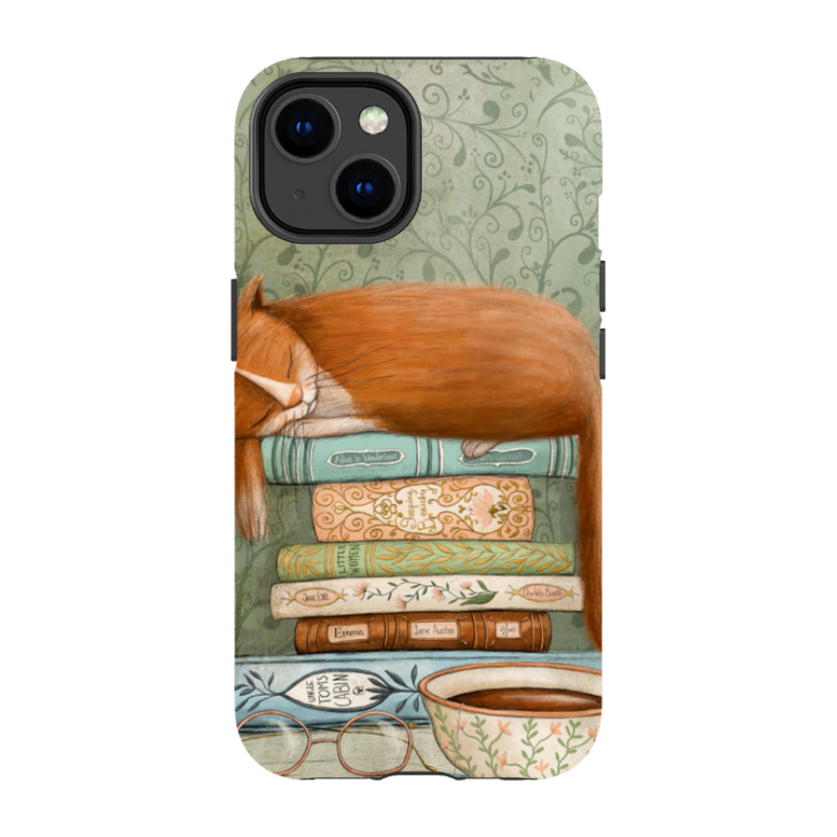 iPhone MagSafe Tough Case - Cat and Books By Maja Lindberg