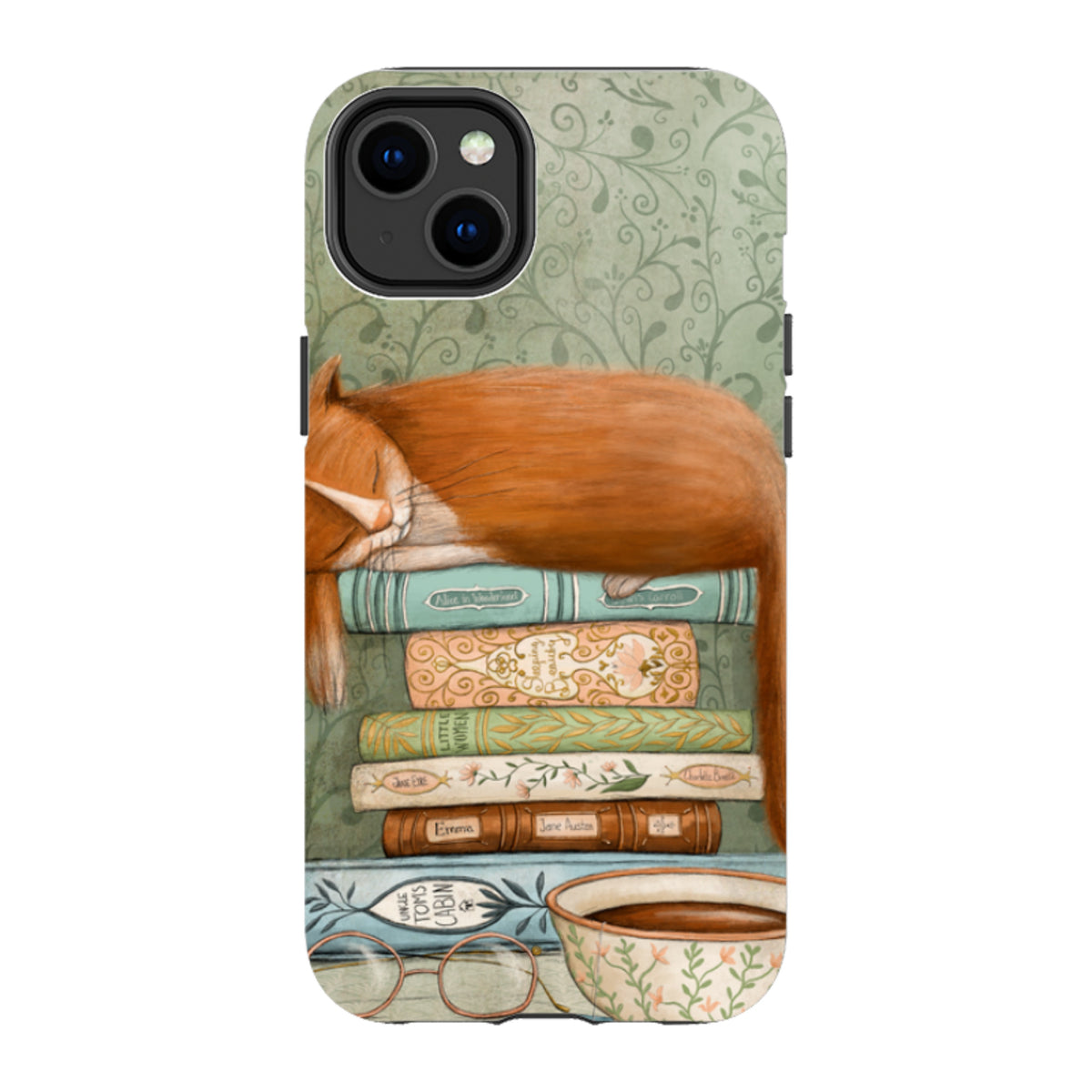 iPhone MagSafe Tough Case - Cat and Books By Maja Lindberg
