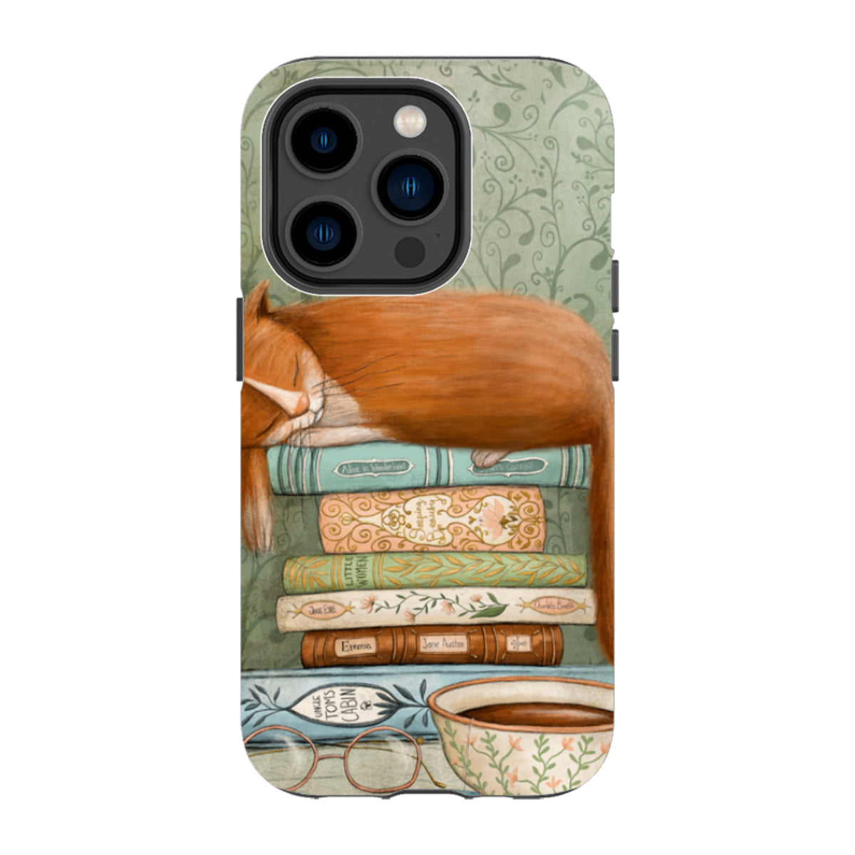 iPhone MagSafe Tough Case - Cat and Books By Maja Lindberg