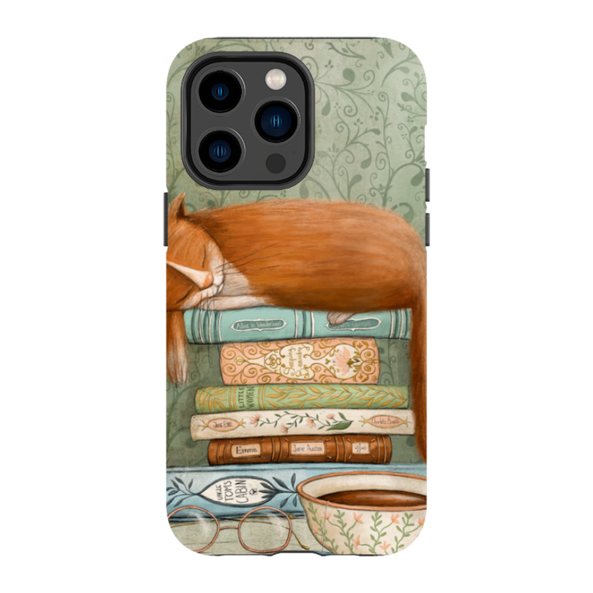 iPhone MagSafe Tough Case - Cat and Books By Maja Lindberg