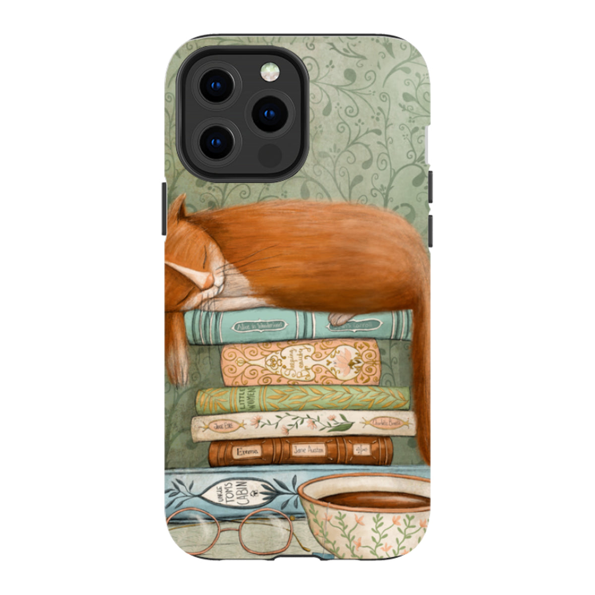 iPhone MagSafe Tough Case - Cat and Books By Maja Lindberg