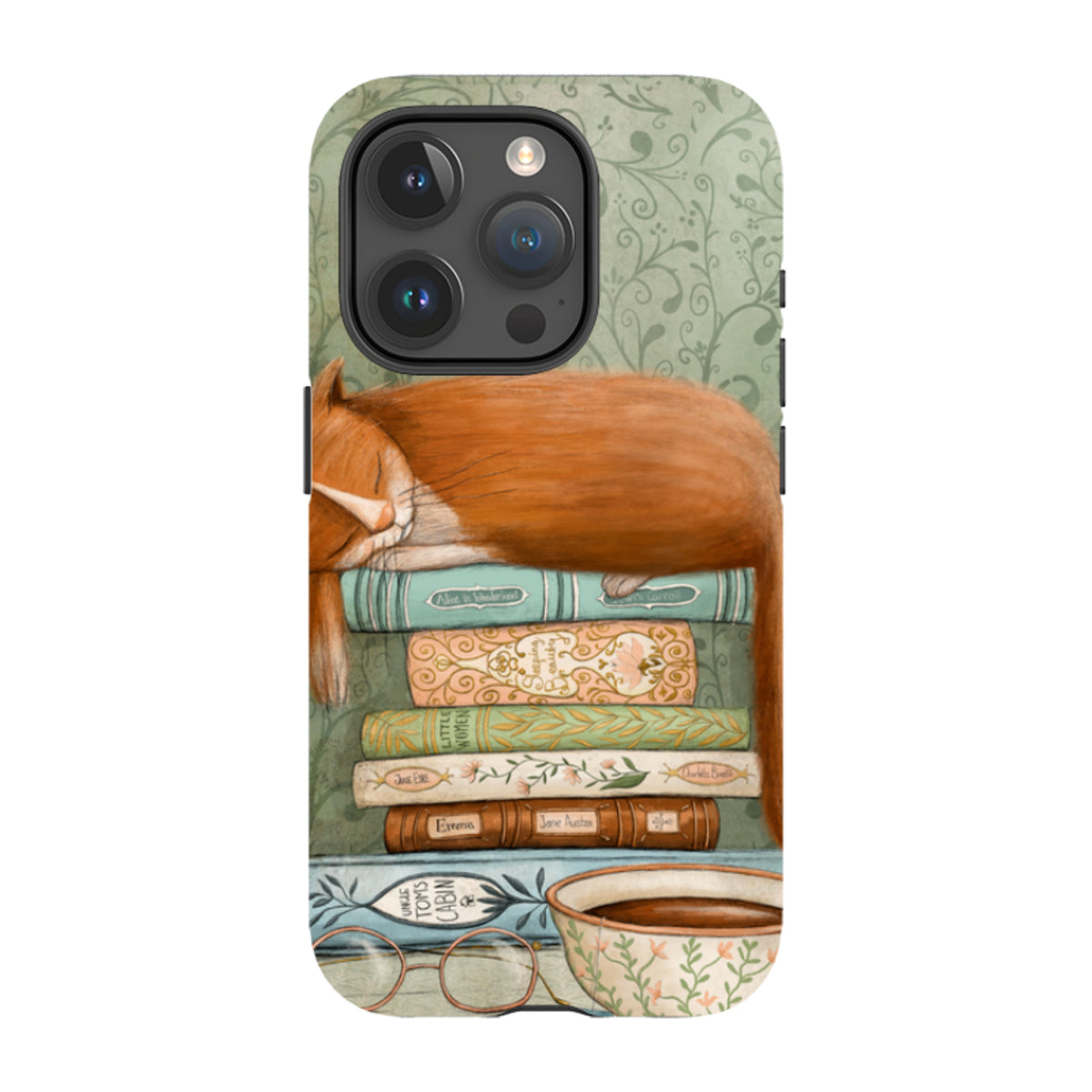 iPhone MagSafe Tough Case - Cat and Books By Maja Lindberg