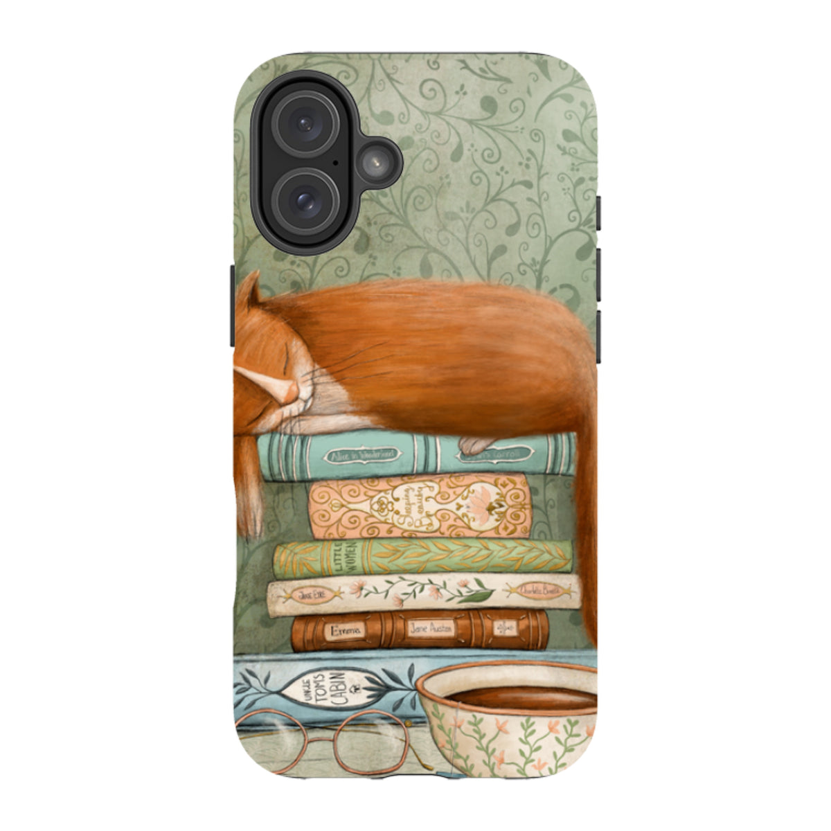 iPhone MagSafe Tough Case - Cat and Books By Maja Lindberg