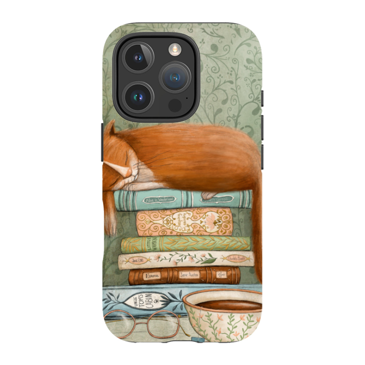 iPhone MagSafe Tough Case - Cat and Books By Maja Lindberg