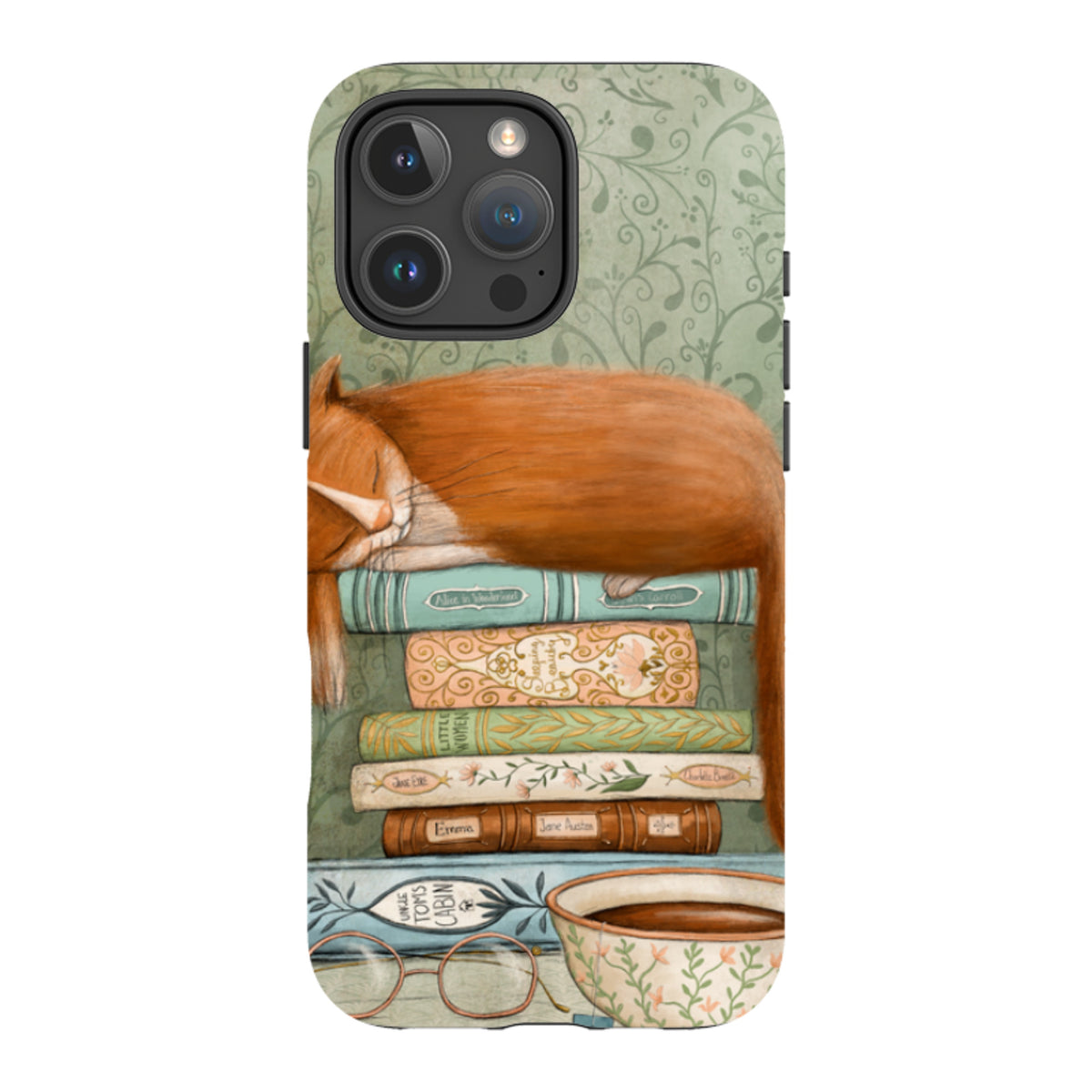 iPhone MagSafe Tough Case - Cat and Books By Maja Lindberg