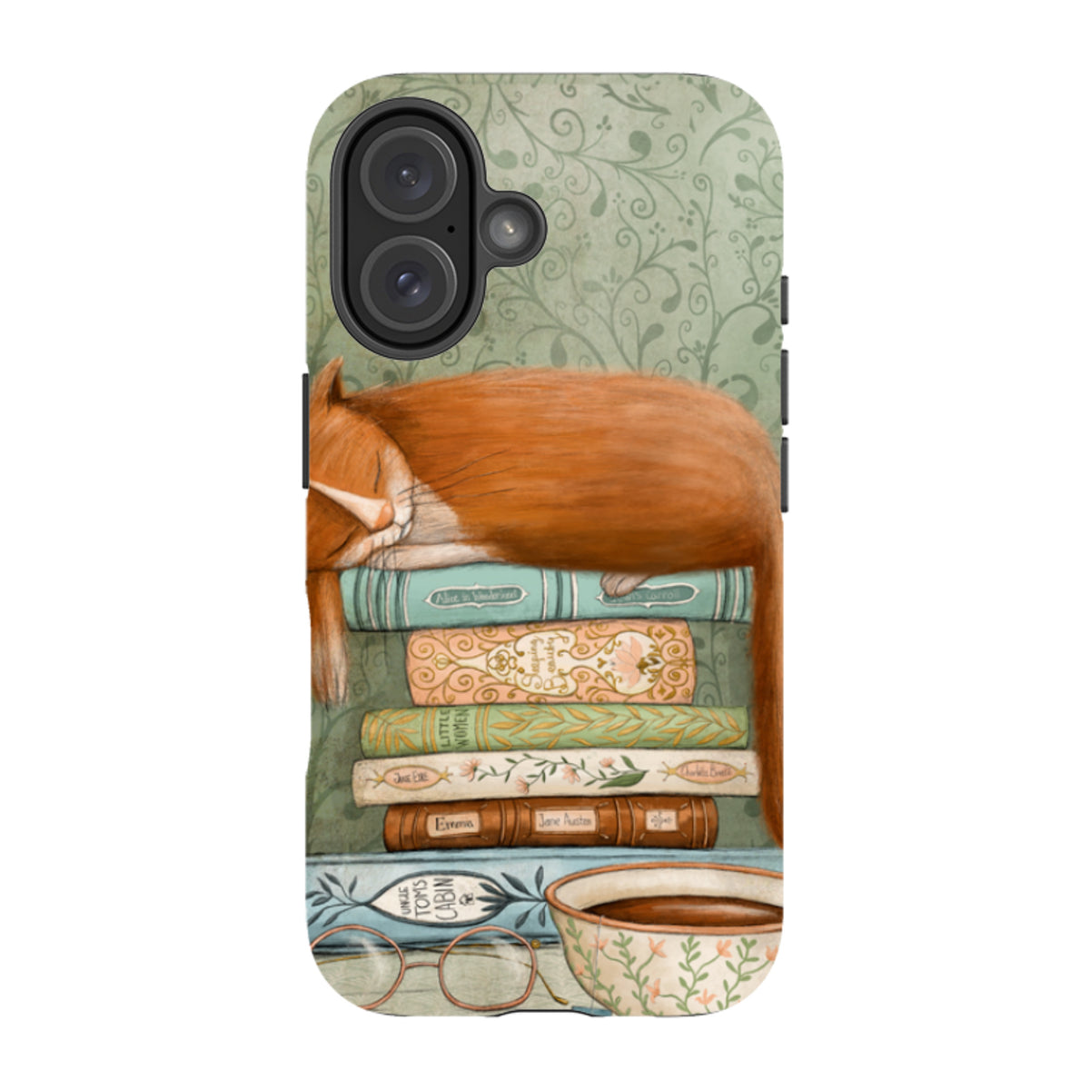 iPhone MagSafe Tough Case - Cat and Books By Maja Lindberg