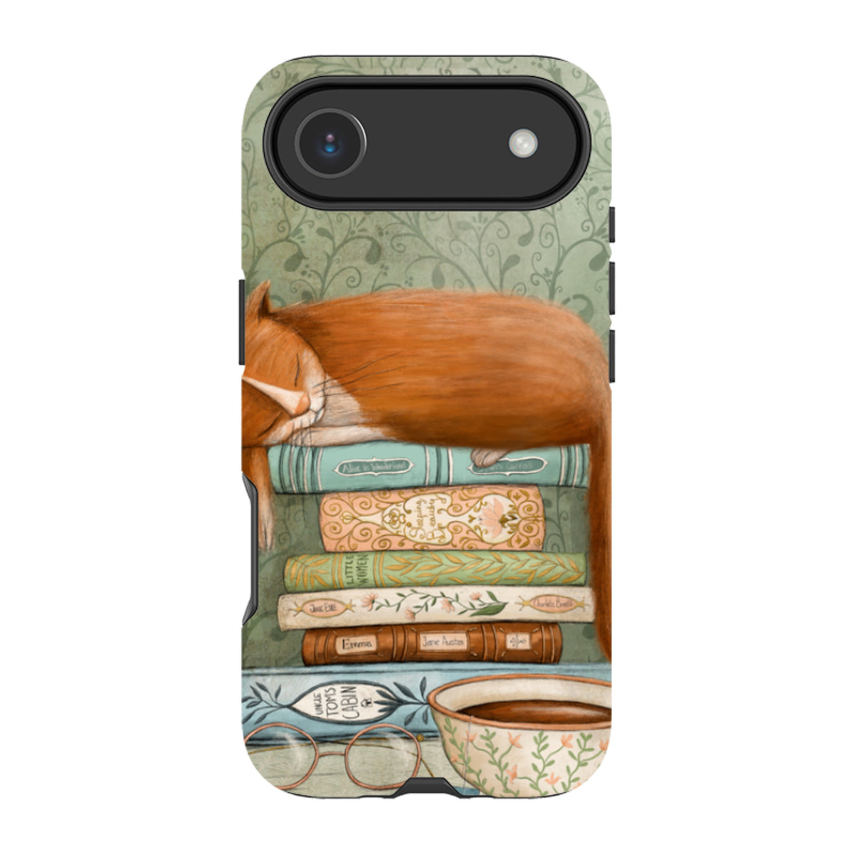 iPhone MagSafe Tough Case - Cat and Books By Maja Lindberg