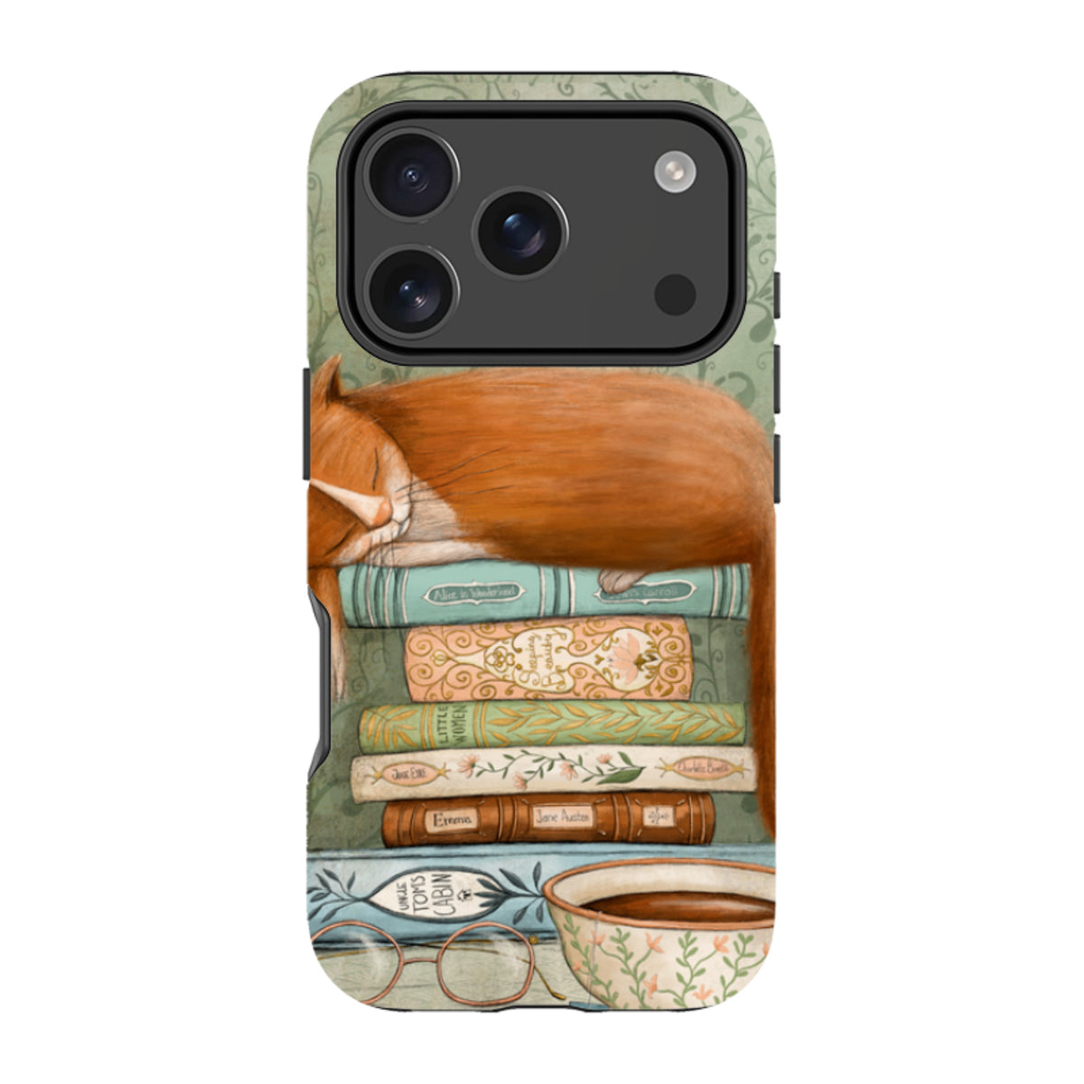 iPhone MagSafe Tough Case - Cat and Books By Maja Lindberg