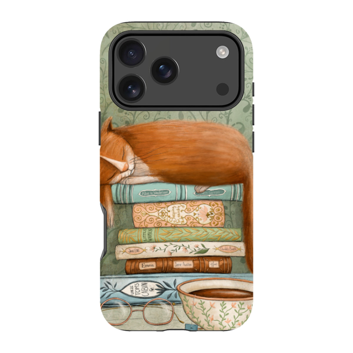 iPhone MagSafe Tough Case - Cat and Books By Maja Lindberg