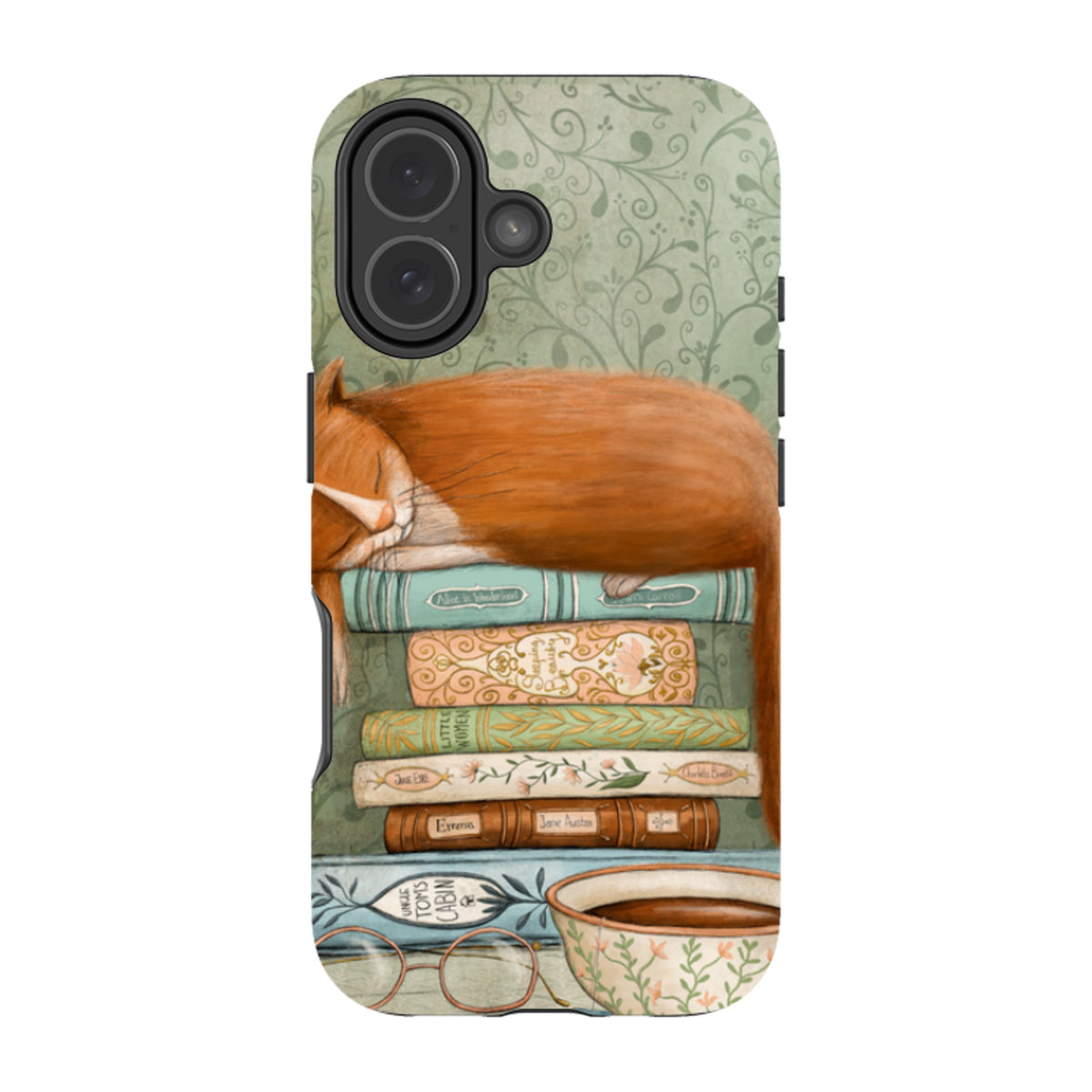 iPhone MagSafe Tough Case - Cat and Books By Maja Lindberg