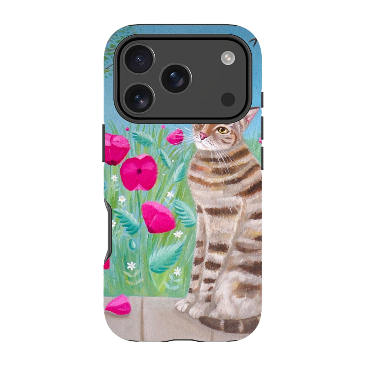 iPhone MagSafe Tough Case - Cat Floral By Mary Stubberfield