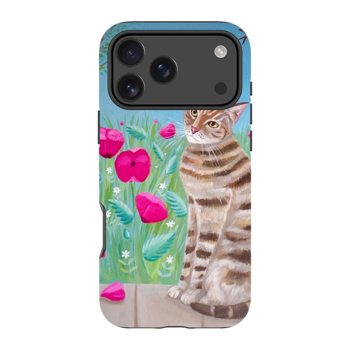 iPhone MagSafe Tough Case - Cat Floral By Mary Stubberfield
