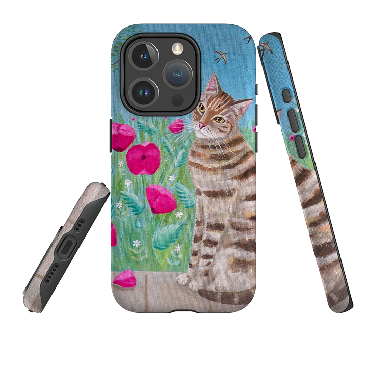 iPhone MagSafe Tough Case - Cat Floral By Mary Stubberfield