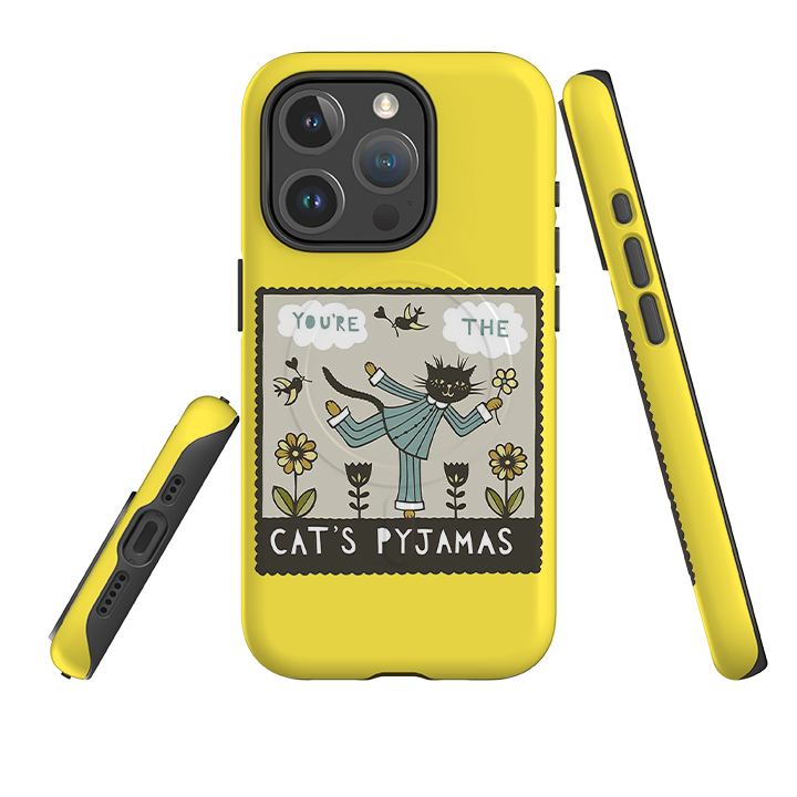 iPhone MagSafe Tough Case -  Cats Pyjamas Yellow By Suzy Taylor