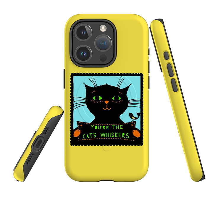 iPhone MagSafe Tough Case -  Cats Whiskers Yellow By Suzy Taylor