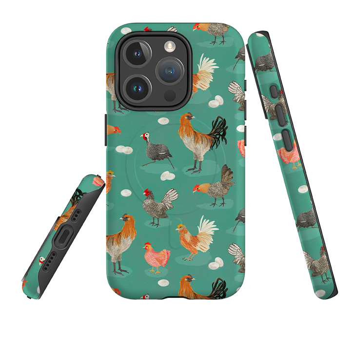iPhone MagSafe Tough Case - Chicken Teal By Katherine Quinn