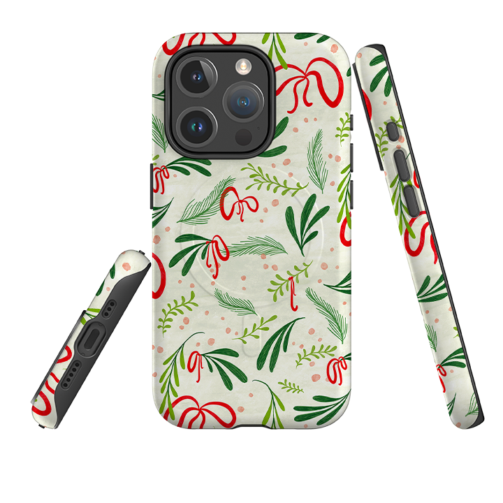 iPhone MagSafe Tough Case -  Christmas Bows By Katherine Quinn