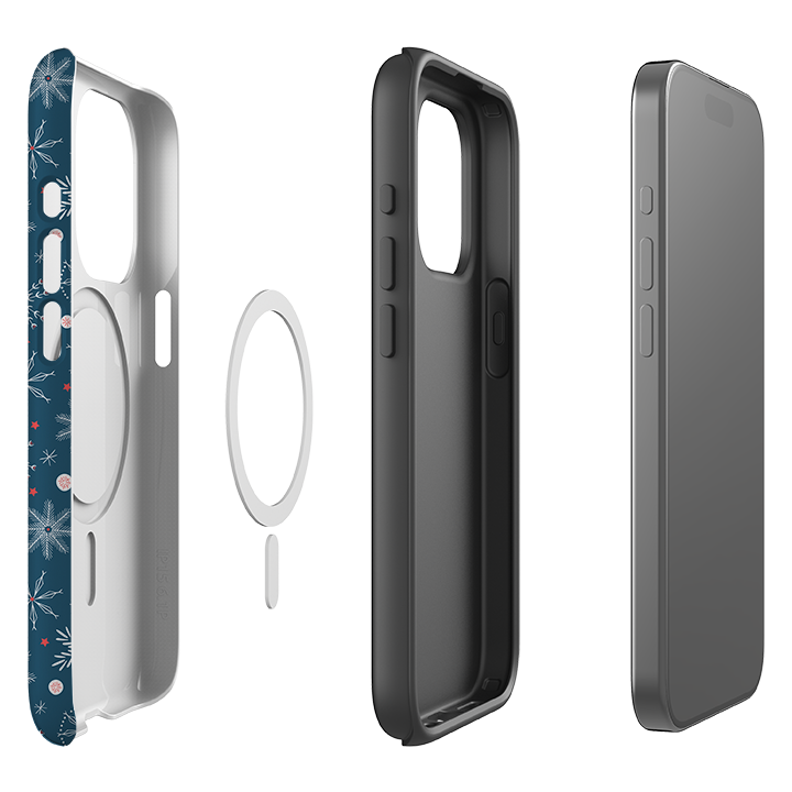 iPhone MagSafe Tough Case - Christmas Snowflakes By Ali Brookes