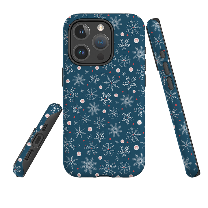 iPhone MagSafe Tough Case - Christmas Snowflakes By Ali Brookes