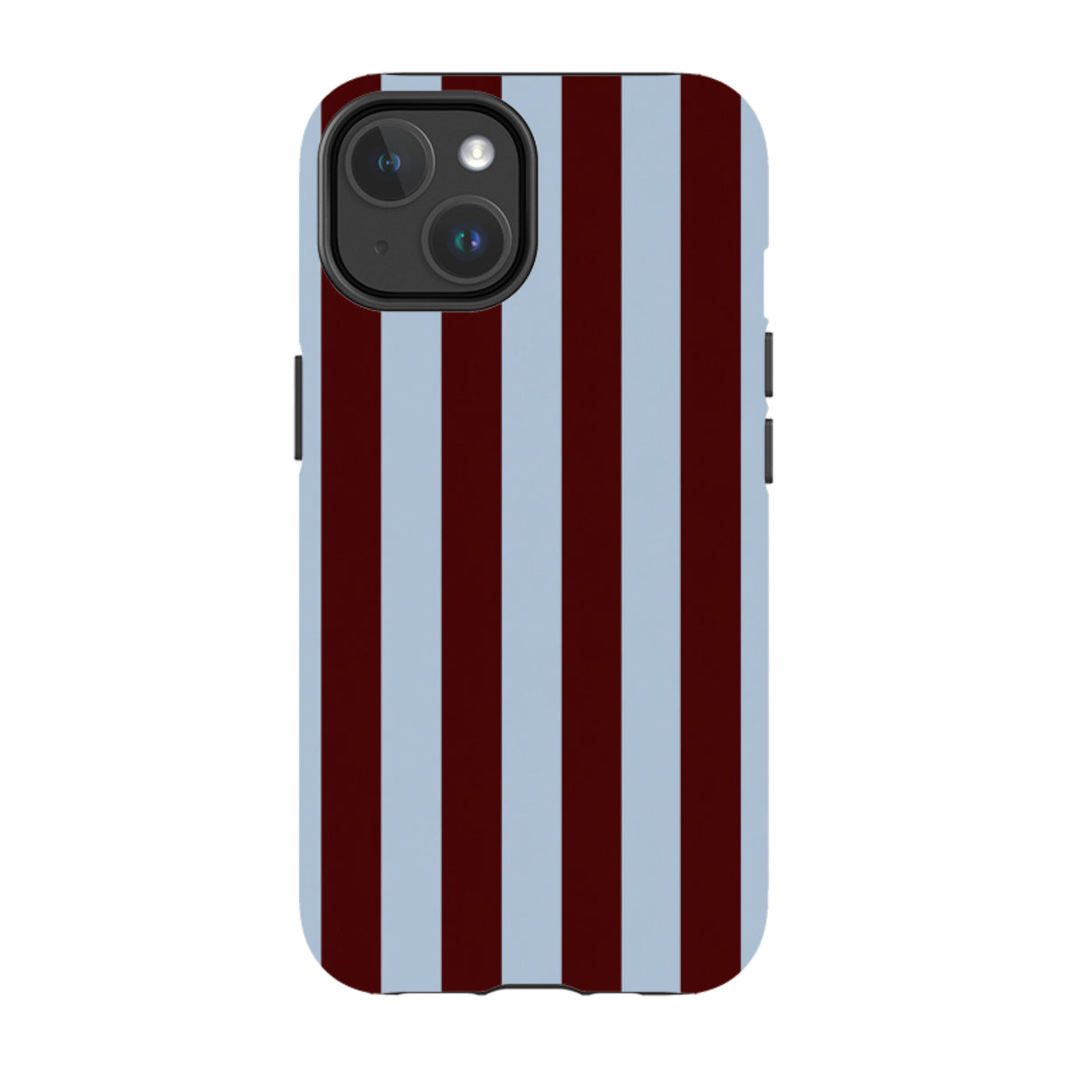 iPhone MagSafe Tough Case - Claret & Sky Blue Stripe