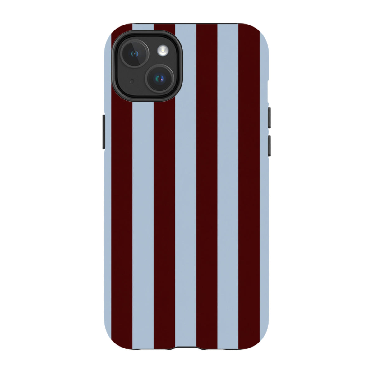 iPhone MagSafe Tough Case - Claret & Sky Blue Stripe