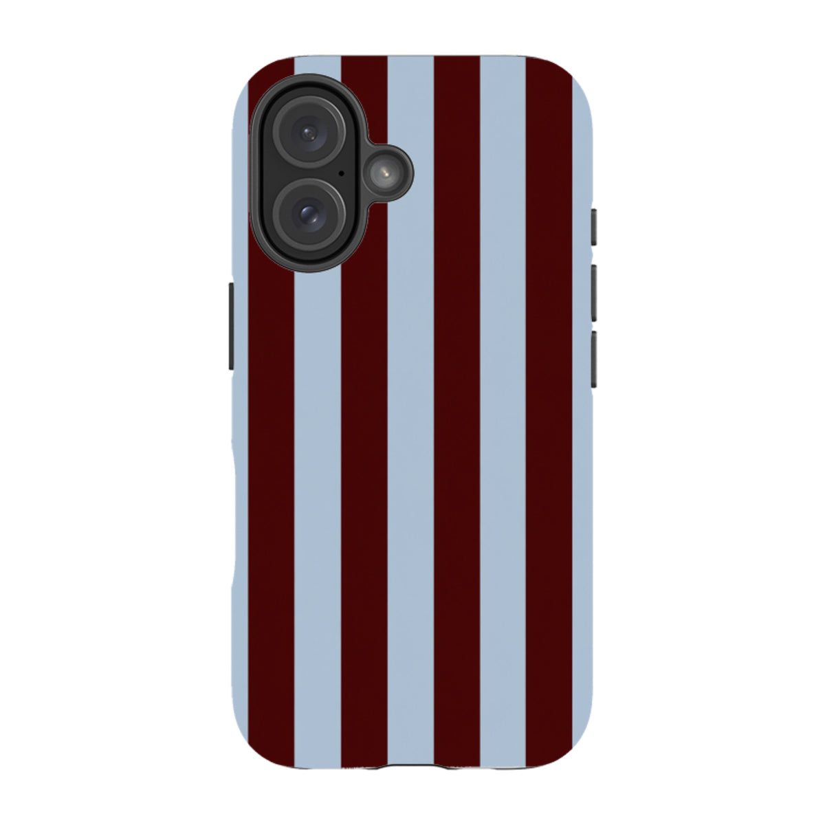 iPhone MagSafe Tough Case - Claret & Sky Blue Stripe