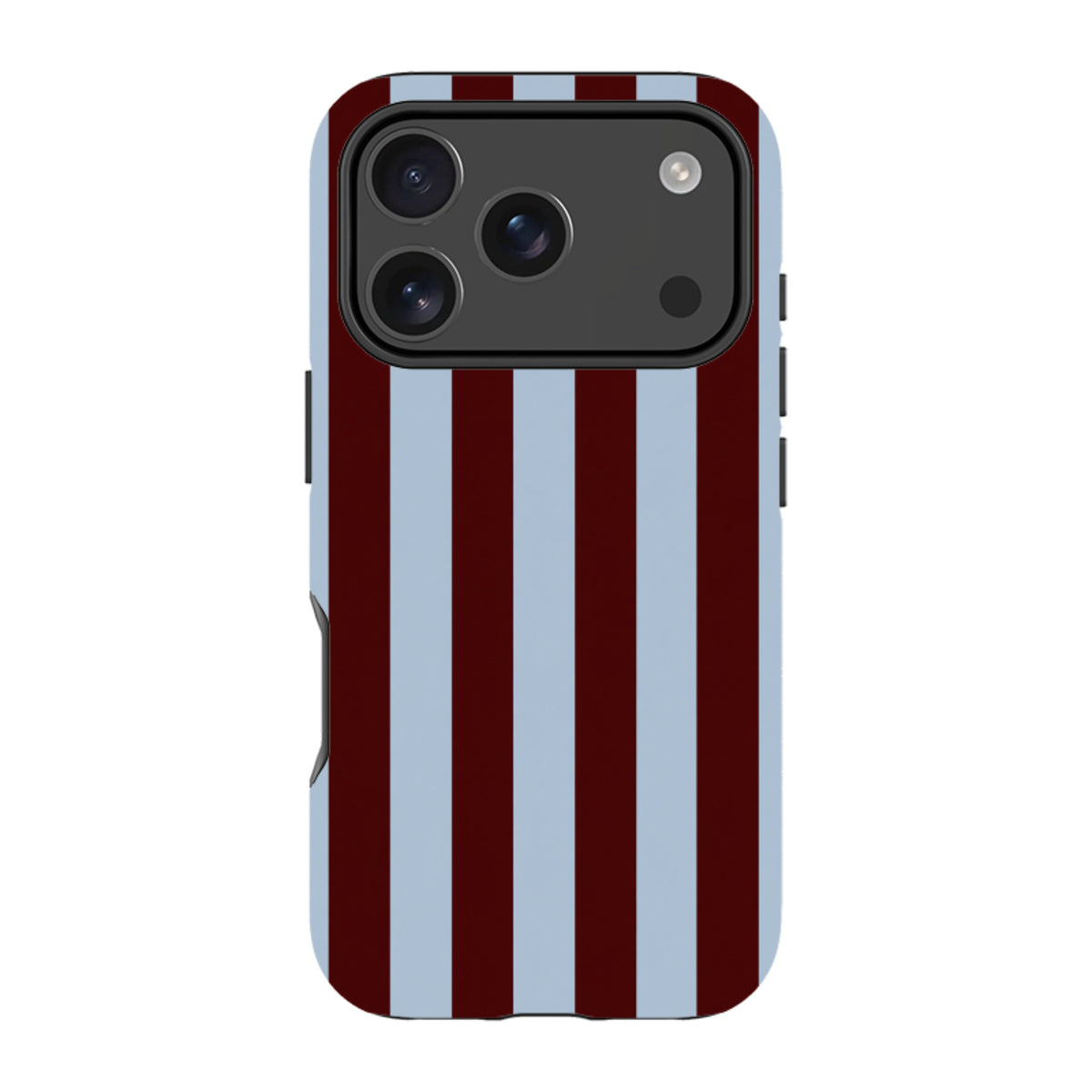 iPhone MagSafe Tough Case - Claret & Sky Blue Stripe