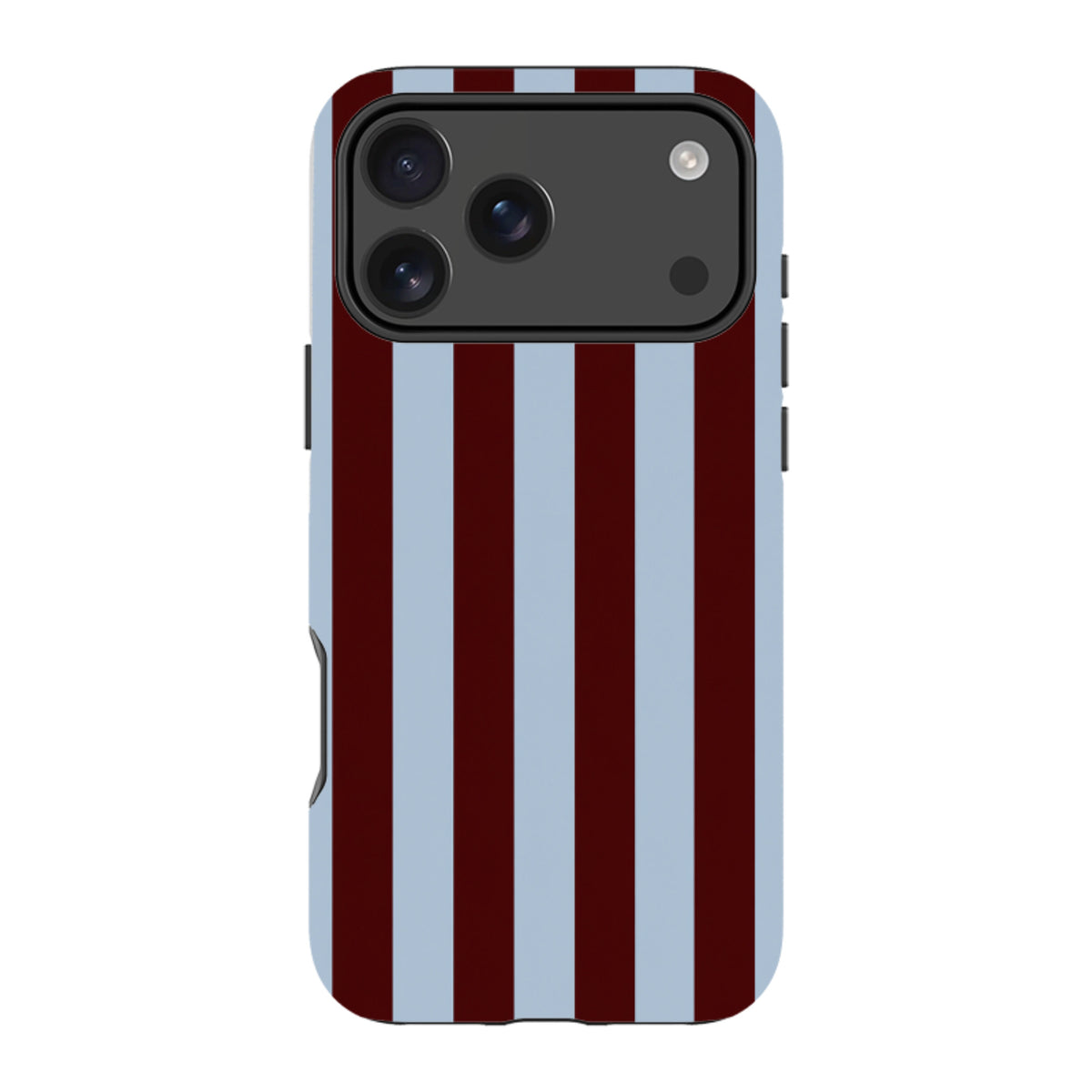 iPhone MagSafe Tough Case - Claret & Sky Blue Stripe