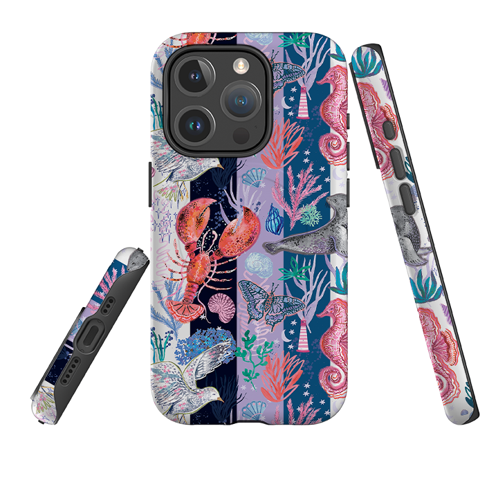 iPhone MagSafe Tough Case - Coastal Calling Stripe II By Emma Frances Grant