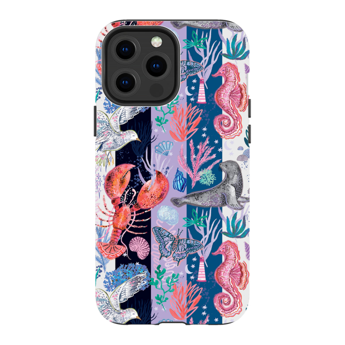 iPhone MagSafe Tough Case - Coastal Calling Stripe III By Emma Frances Grant