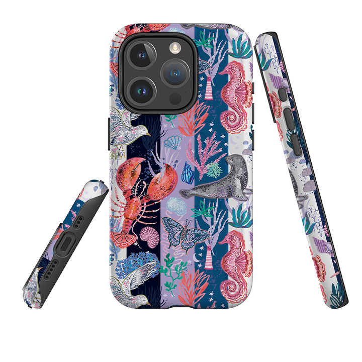 iPhone MagSafe Tough Case - Coastal Calling Stripe III By Emma Frances Grant