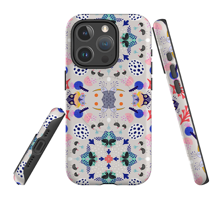 iPhone MagSafe Tough Case -  Crazy Bird Pattern By Mia Underwood