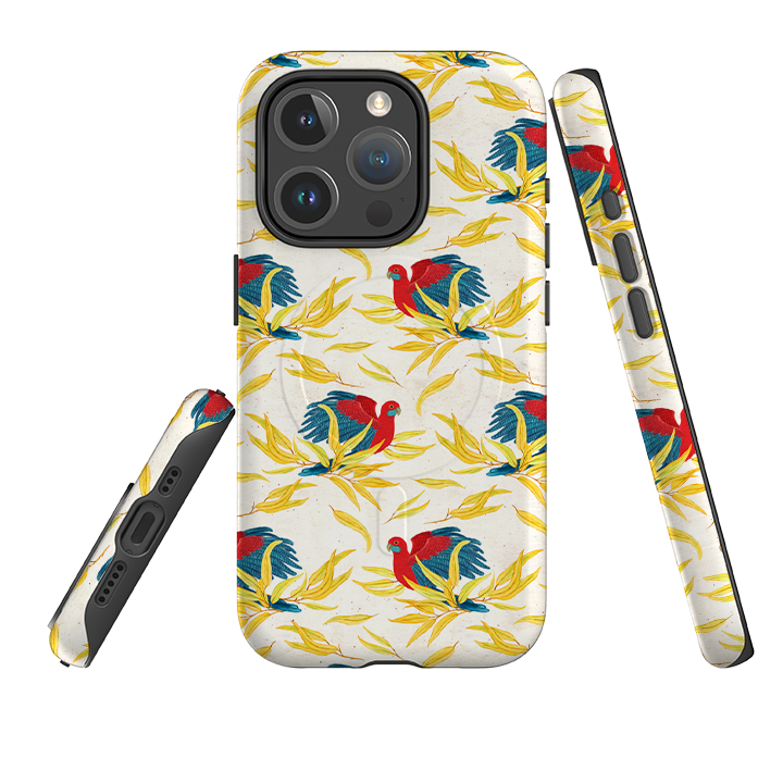 iPhone MagSafe Tough Case - Crimson Rosella By Katherine Quinn