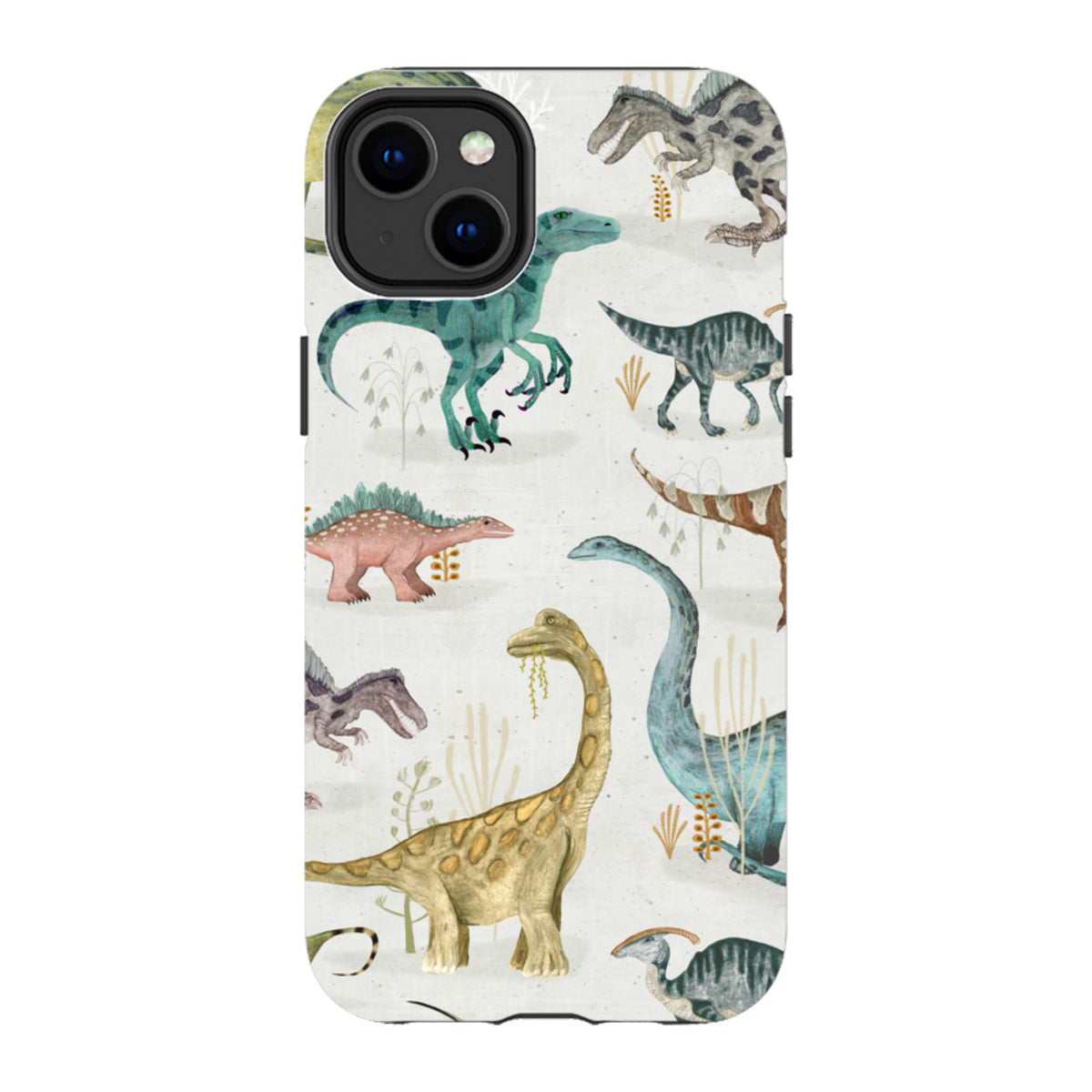 iPhone MagSafe Tough Case - Dinosaurs Pastel By Katherine Quinn