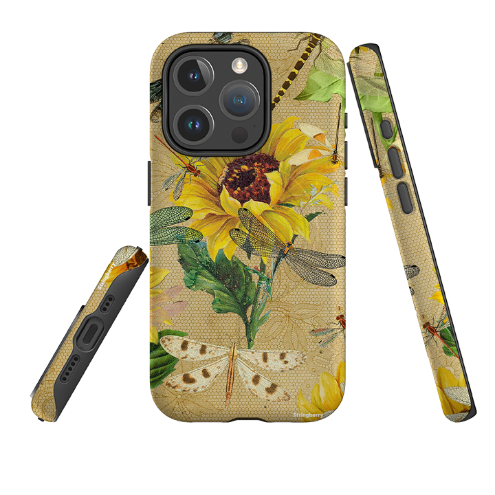 iPhone MagSafe Tough Case – Libellen und Sonnenblumen
