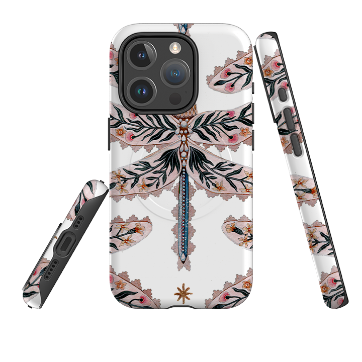 iPhone MagSafe Tough Case -  Dragonfly Pattern By Maria Matos