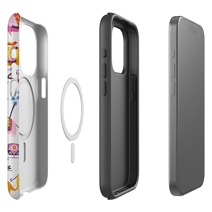 iPhone MagSafe Tough Case -  Elephants and Trees By Ali Brookes