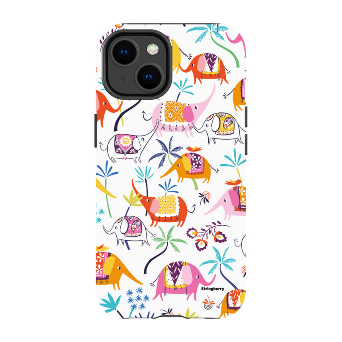 iPhone MagSafe Tough Case -  Elephants and Trees By Ali Brookes