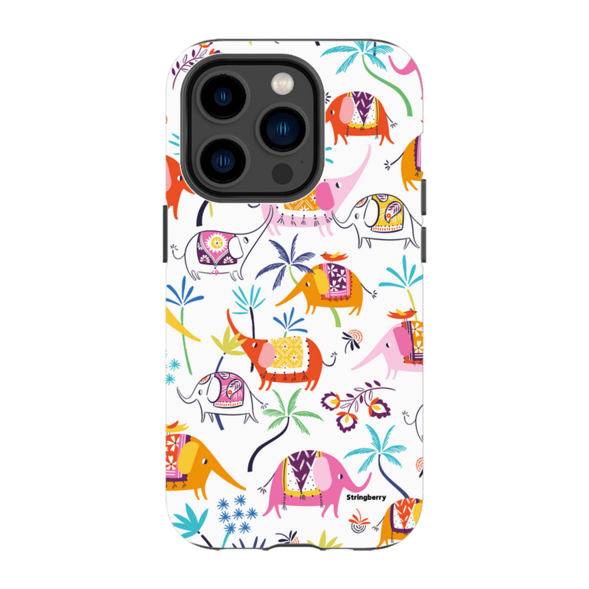 iPhone MagSafe Tough Case -  Elephants and Trees By Ali Brookes