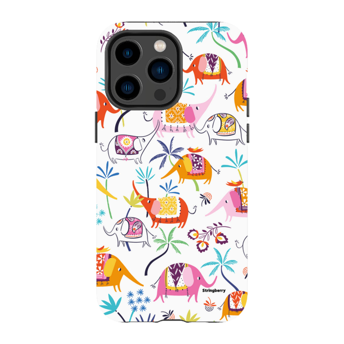 iPhone MagSafe Tough Case -  Elephants and Trees By Ali Brookes
