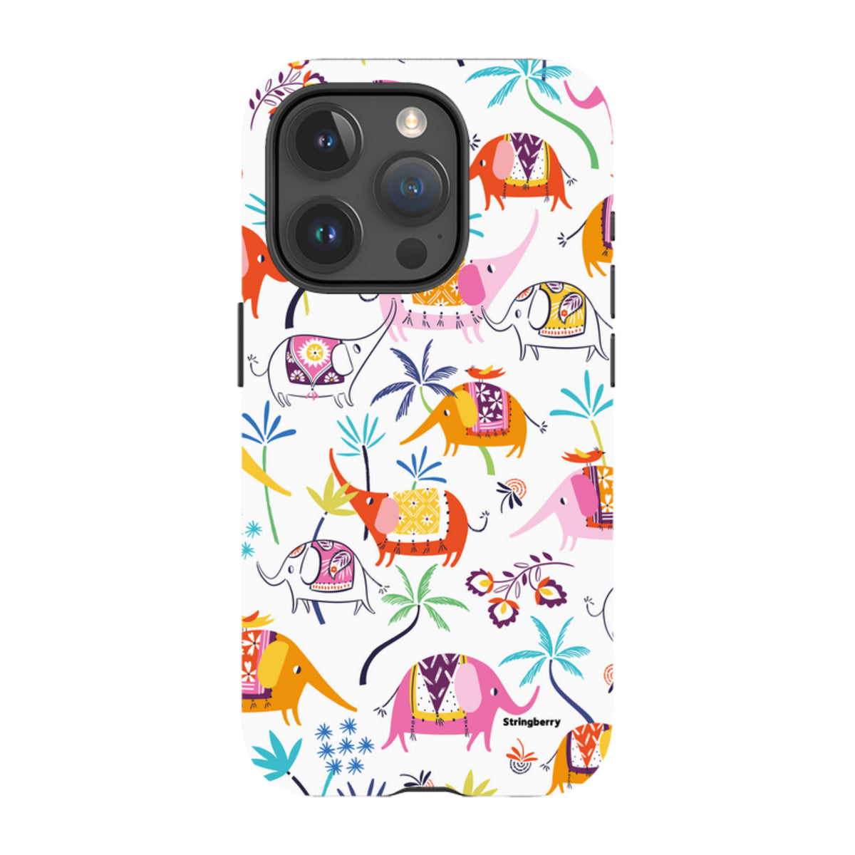 iPhone MagSafe Tough Case -  Elephants and Trees By Ali Brookes