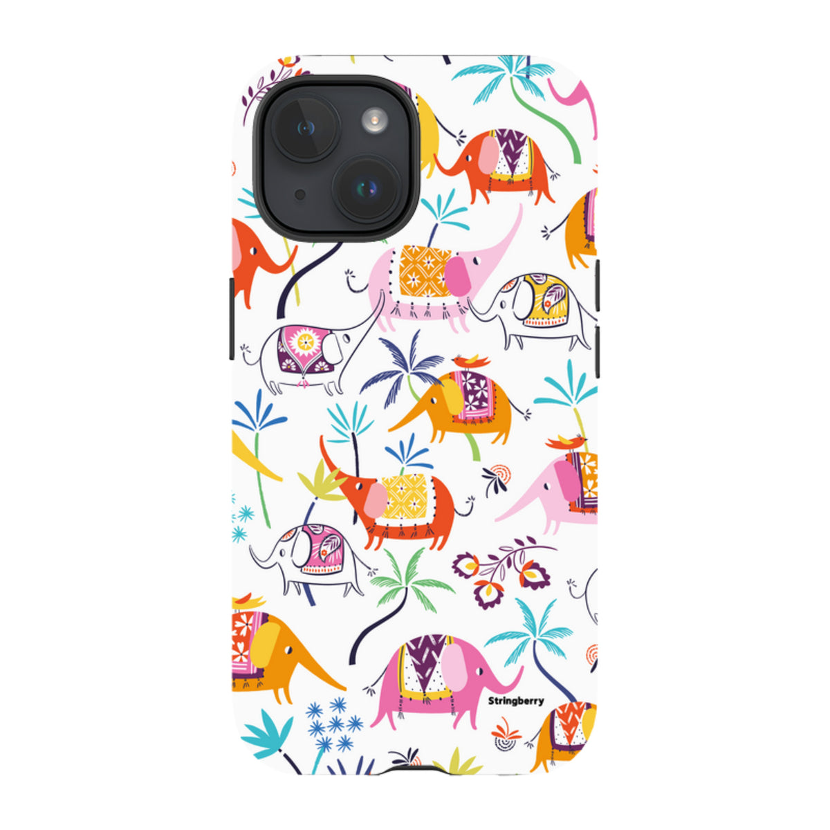 iPhone MagSafe Tough Case -  Elephants and Trees By Ali Brookes