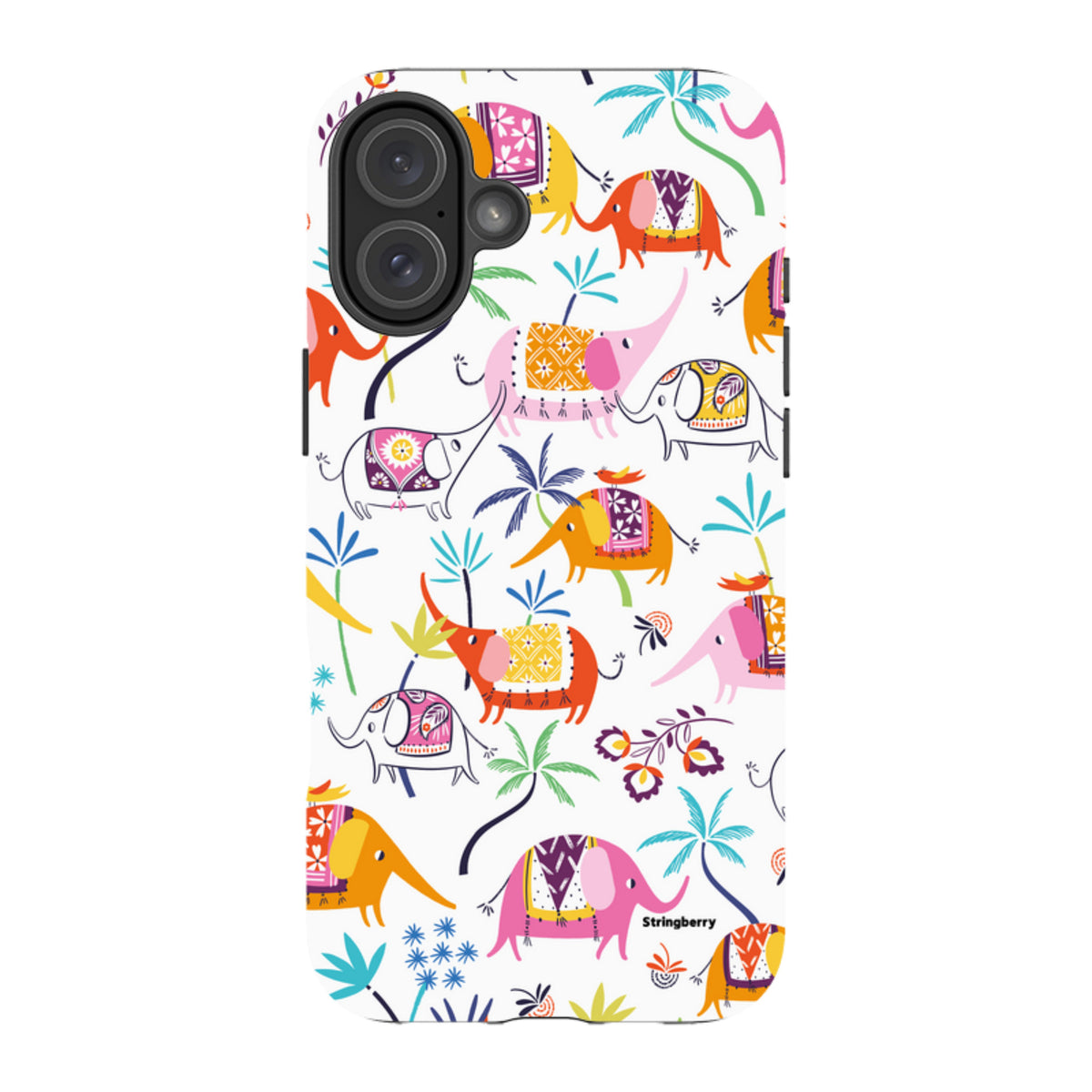 iPhone MagSafe Tough Case -  Elephants and Trees By Ali Brookes